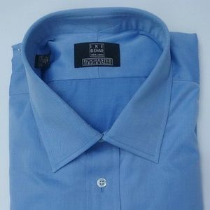 Ike Behar Dress Shirt Lt Blue Sz 17.5, 34/35. New!